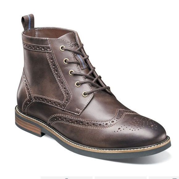 Nunn Bush Other - NUNN BUSH Dark Brown Leather Odell Wingtip Boots Size 11.5